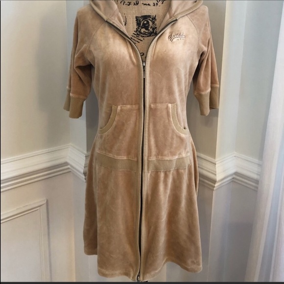 Guess Velour Hooded Cover Up - Picture 2 of 7